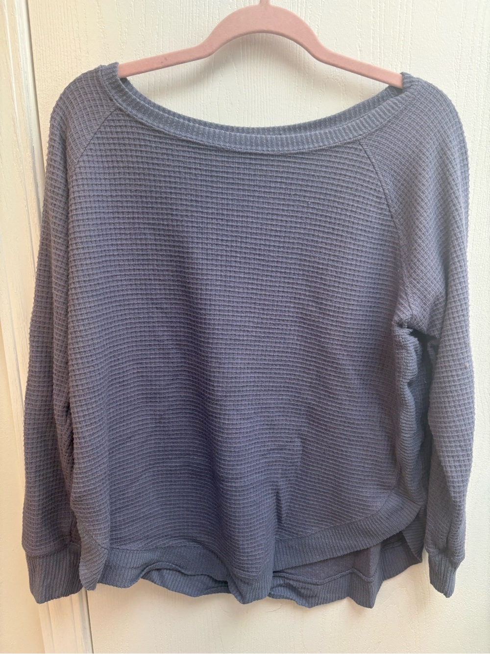 🛑  2/$15 Maurices Blue-Grey Waffle Knit Scoop Neck Sweater